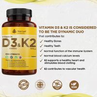 New Leaf Vitamin D3 & K2 High Strength 365 Tablets